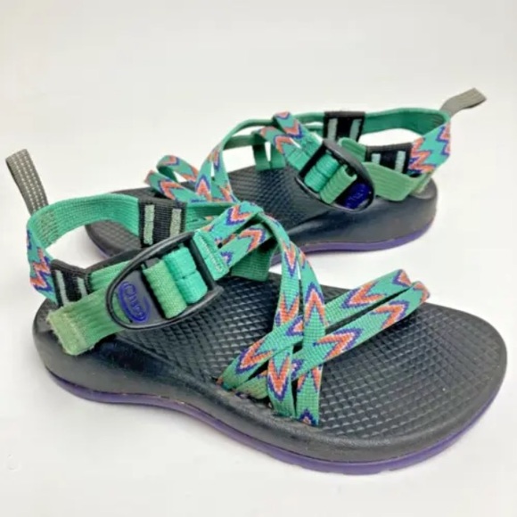 Chaco Other - Chaco Sandals Girls Youth Kids 1 Mint Leave Green geometric Outdoor Shoes